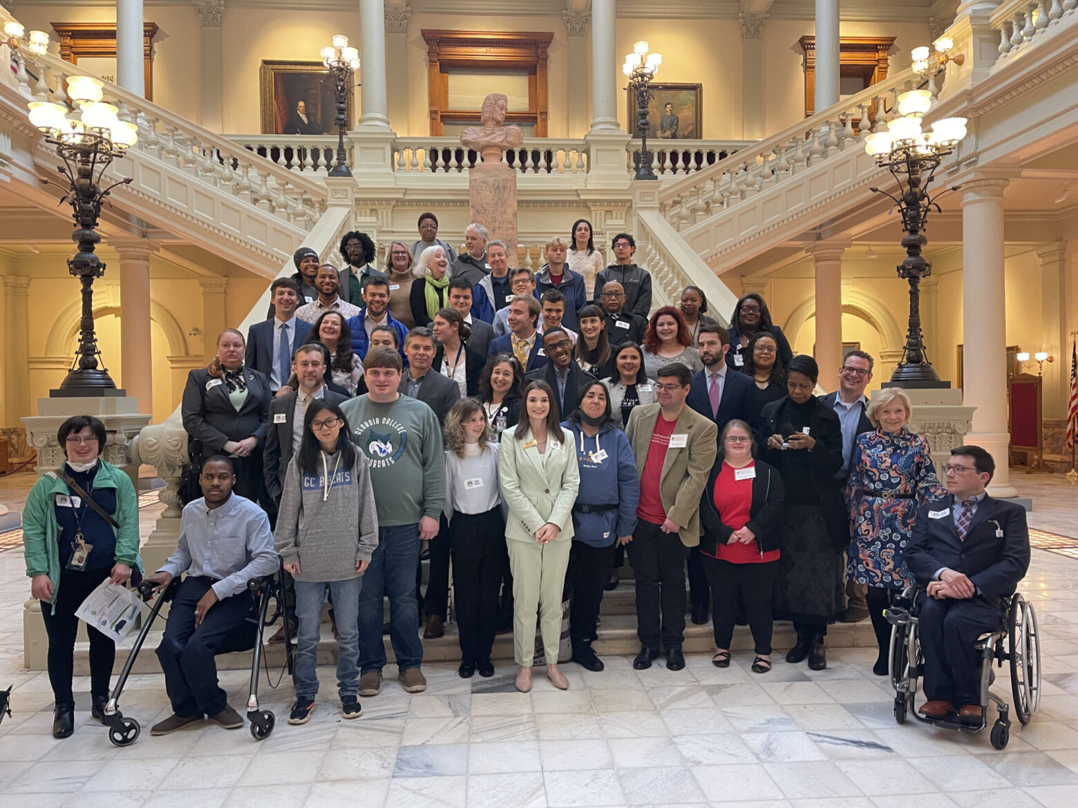 Group of IPSE students on the Capitol Steps